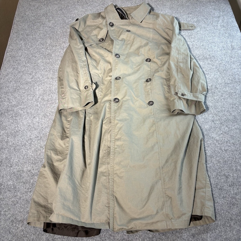 London Fog Trench Coat Men's 42 Regular Belted Beige Good Condition Classic